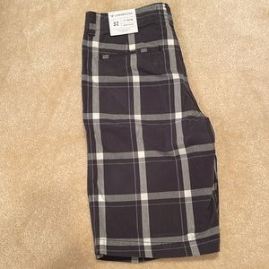 American Eagle dark grey checked “longboard” cotton shorts size 32